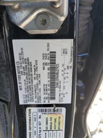 3LN6L5E96HR637925 - 2017 LINCOLN MKZ RESERVE BLACK photo 12
