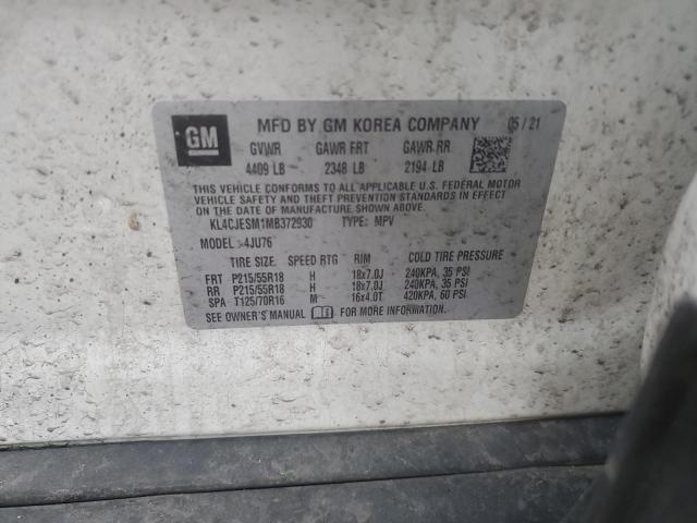 KL4CJESM1MB372930 - 2021 BUICK ENCORE PREFERRED WHITE photo 13