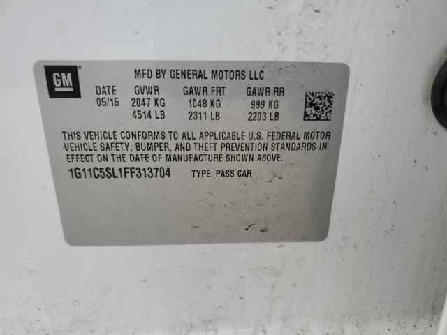 1G11C5SL1FF313704 - 2015 CHEVROLET MALIBU 1LT WHITE photo 12