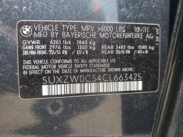 5UXZW0C54CL663425 - 2012 BMW X5 XDRIVE35D GRAY photo 13