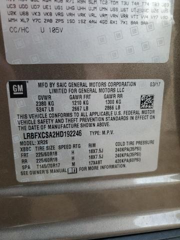 LRBFXCSA2HD192246 - 2017 BUICK ENVISION PREFERRED BROWN photo 13