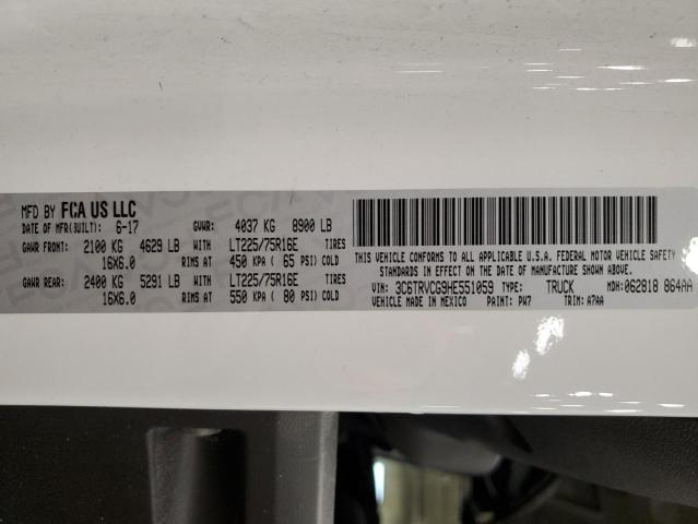 3C6TRVCG9HE551059 - 2017 RAM PROMASTER 2500 HIGH 白色 照片 13