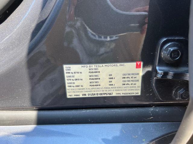 5YJSA1S10EFP57667 - 2014 TESLA MODEL S Boz foto 10