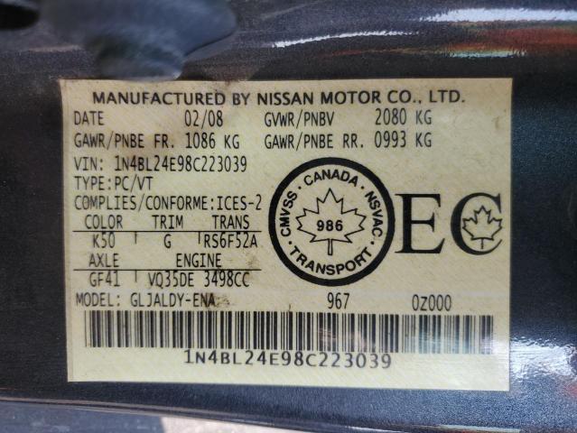 1N4BL24E98C223039 - 2008 NISSAN ALTIMA 3.5SE BLUE photo 12