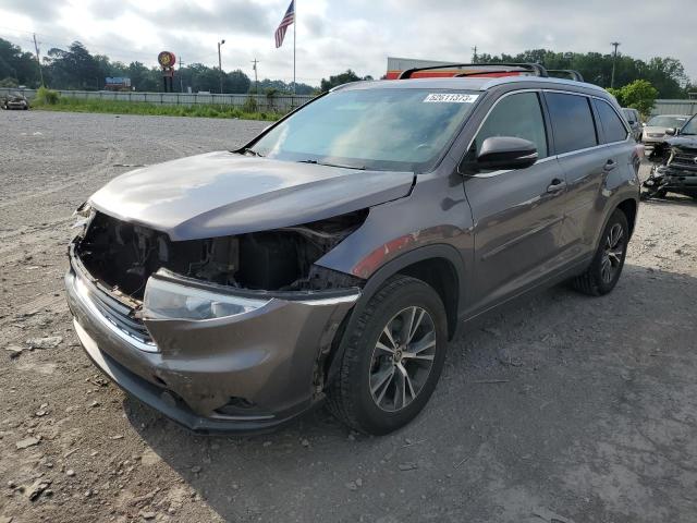 5TDKKRFH9GS502100 - 2016 TOYOTA HIGHLANDER XLE GRAY photo 1