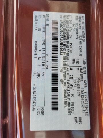 1FMCU9J97JUB94633 - 2018 FORD ESCAPE TITANIUM 棕色 照片 14