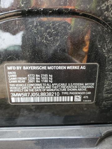 3MW5R7J05L8B38210 - 2020 BMW 330XI Siyah fotoğraf 12