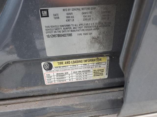 1G1ZH57B694227986 - 2009 CHEVROLET MALIBU 1LT 灰色 照片 12