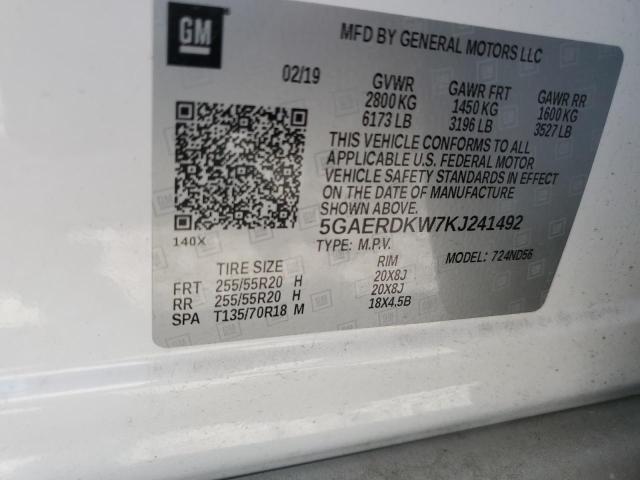 5GAERDKW7KJ241492 - 2019 BUICK ENCLAVE AVENIR TWO TONE photo 13