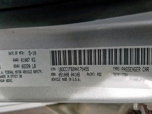 1B3CC1FB2AN175455 - 2010 DODGE AVENGER EXPRESS  照片 10