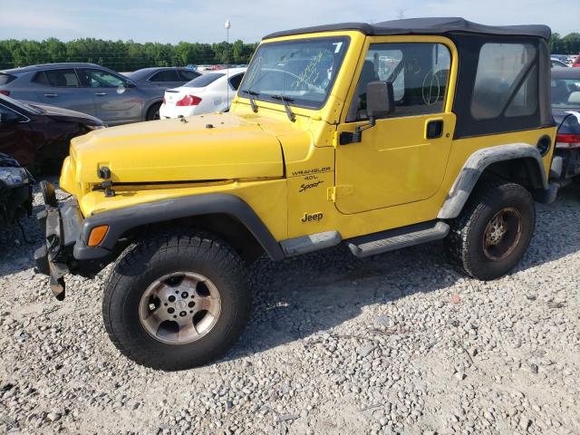 1J4FA49S11P355278 - 2001 JEEP WRANGLER / SPORT YELLOW photo 1