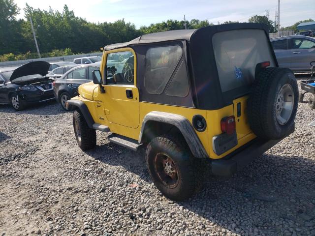 1J4FA49S11P355278 - 2001 JEEP WRANGLER / SPORT YELLOW photo 2