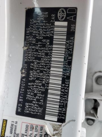 2T1KR32E15C552516 - 2005 TOYOTA COROLLA MA XR WHITE photo 12