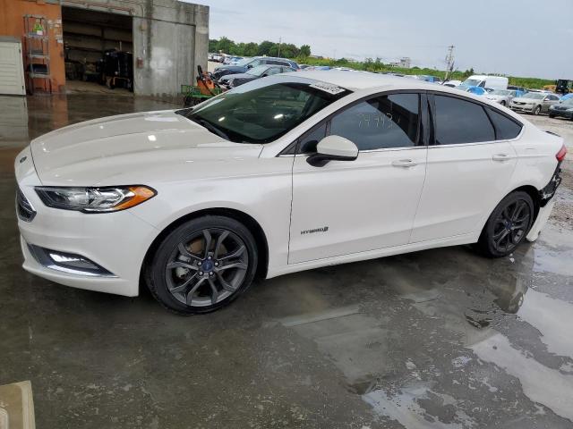 3FA6P0LU7JR200885 - 2018 FORD FUSION SE HYBRID WHITE photo 1