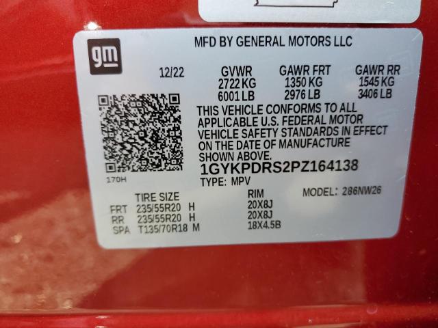 1GYKPDRS2PZ164138 - 2023 CADILLAC XT6 PREMIUM LUXURY RED photo 14