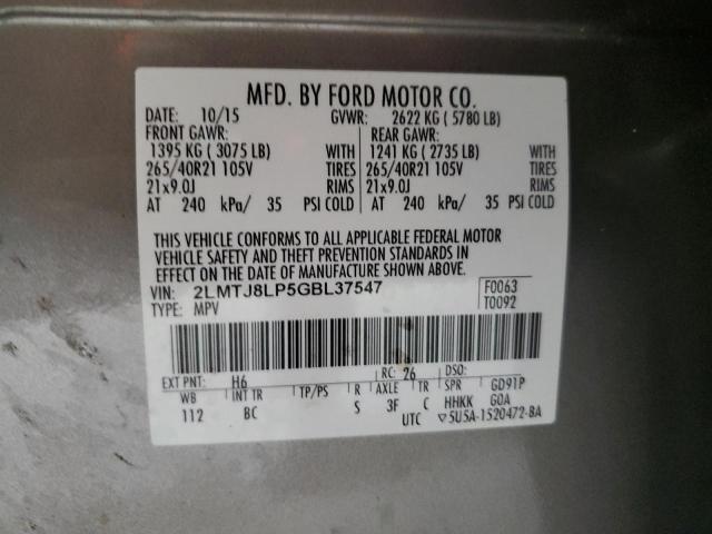 2LMTJ8LP5GBL37547 - 2016 LINCOLN MKX RESERVE 灰色 照片 13