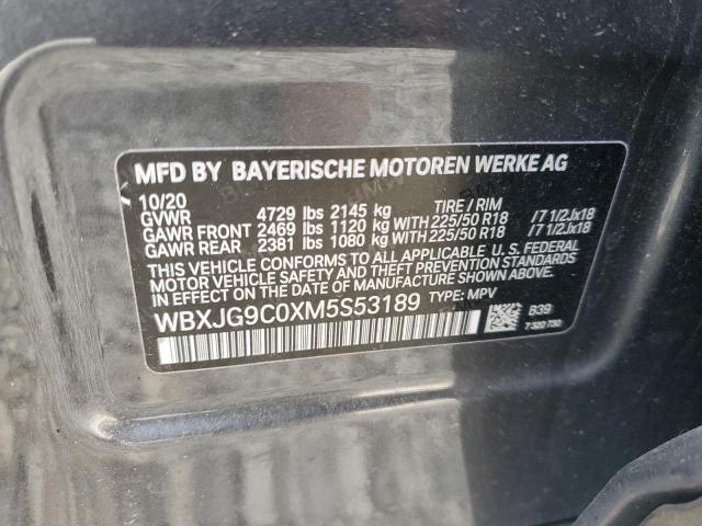 WBXJG9C0XM5S53189 - 2021 BMW X1 XDRIVE28I GRAY photo 13