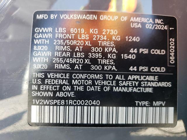 1V2WSPE81RC002040 - 2024 VOLKSWAGEN ID.4 PRO S 灰色 照片 14