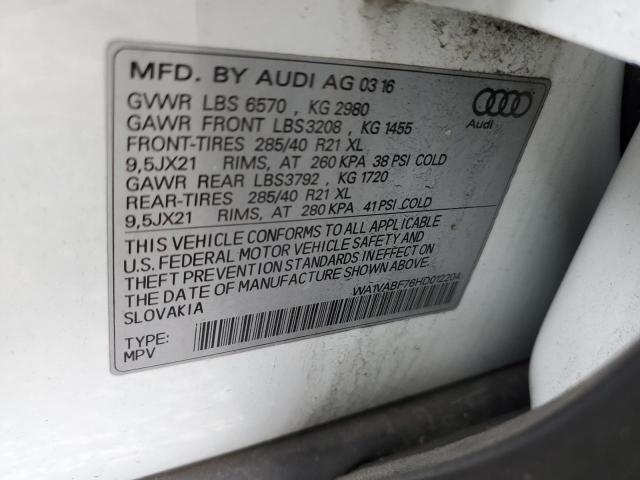 WA1VABF76HD012204 - 2017 AUDI Q7 PRESTIGE 白色 照片 14