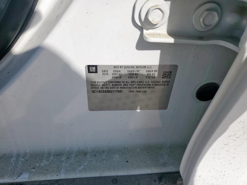 1G11A5SA8GU117941 - 2016 CHEVROLET MALIBU LIM LS WHITE photo 12