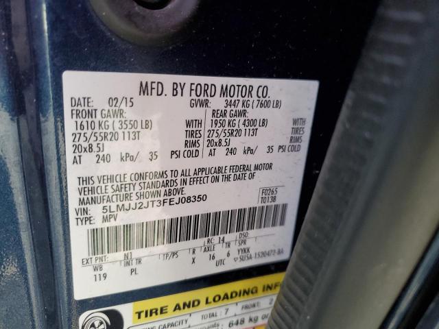 5LMJJ2JT3FEJ08350 - 2015 LINCOLN NAVIGATOR ლურჯი ფოტო 13