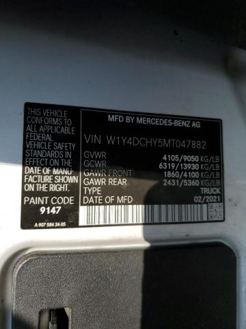 W1Y4DCHY5MT047882 - 2021 MERCEDES-BENZ SPRINTER 2500 WHITE photo 14