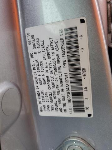 1HGCP2F84AA127011 - 2010 HONDA ACCORD EXL SILVER photo 12