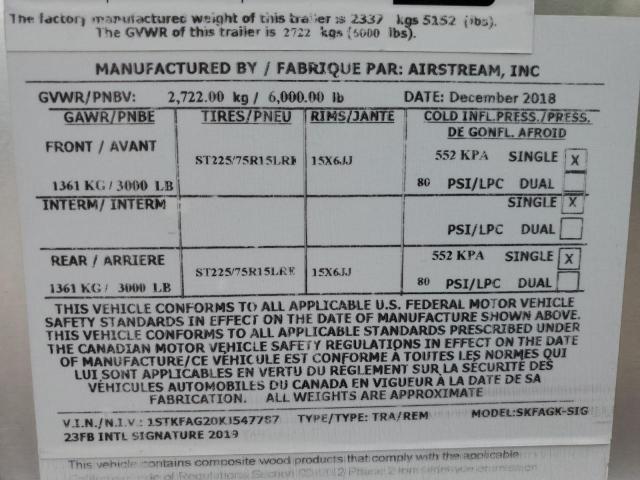 1STKFAG20KJ547787 - 2019 AIRS INTERNATIO 银色 照片 10