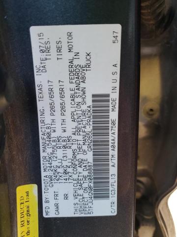 5TFJU4GN0FX088887 - 2015 TOYOTA TACOMA DOUBLE CAB PRERUNNER GRAY photo 12