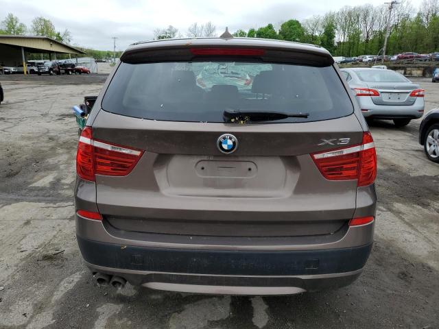 5UXWX5C51CL721942 - 2012 BMW X3 XDRIVE28I BROWN photo 6