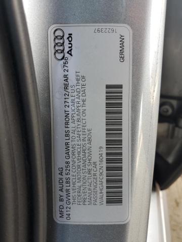 WAUHGAFC9CN160419 - 2012 AUDI A6 PRESTIGE ნაცრისფერი ფოტო 12