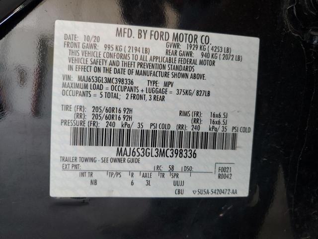 MAJ6S3GL3MC398336 - 2021 FORD ECOSPORT SE 黑色 照片 13