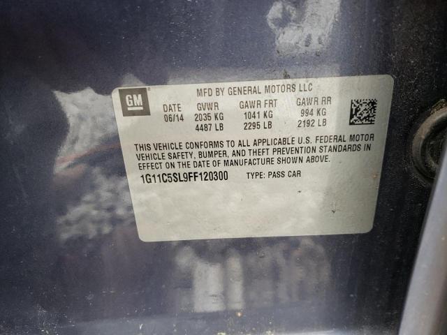 1G11C5SL9FF120300 - 2015 CHEVROLET MALIBU 1LT BLUE photo 12