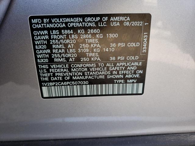 1V2BP2CA6PC507030 - 2023 VOLKSWAGEN ATLAS SEL SILVER photo 14