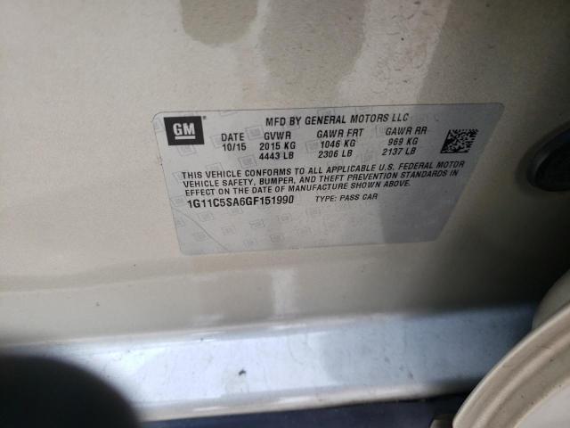 1G11C5SA6GF151990 - 2016 CHEVROLET MALIBU LIM LT 金色 照片 12