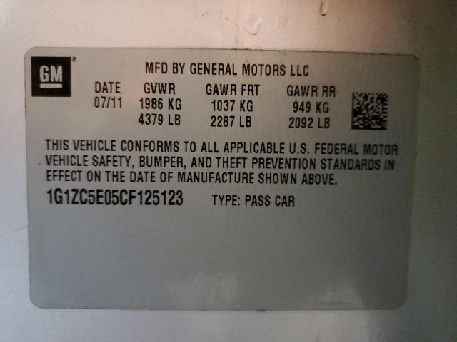 1G1ZC5E05CF125123 - 2012 CHEVROLET MALIBU 1LT SILVER photo 13