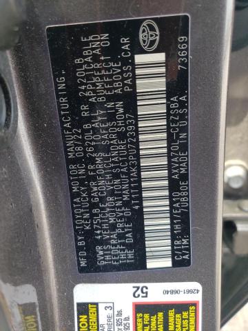 4T1T11AK3PU723937 - 2023 TOYOTA CAMRY SE NIGHT SHADE GRAY photo 12