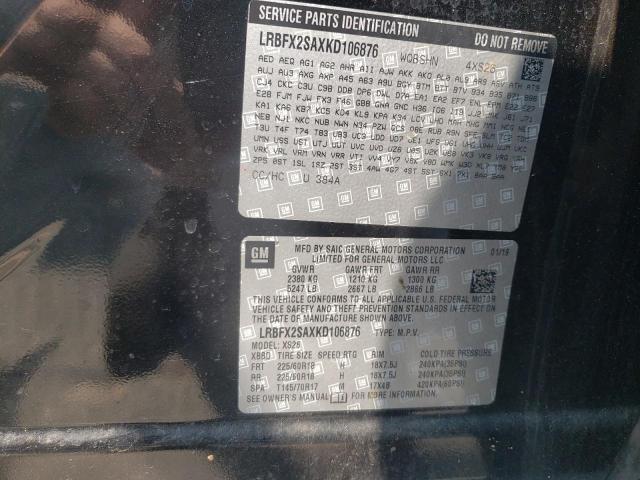 LRBFX2SAXKD106876 - 2019 BUICK ENVISION ESSENCE შავი ფოტო 13