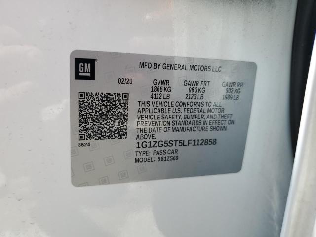 1G1ZG5ST5LF112858 - 2020 CHEVROLET MALIBU RS 白色 照片 12