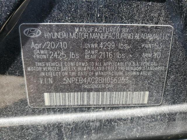 5NPEB4AC2BH056253 - 2011 HYUNDAI SONATA GLS BLACK photo 12