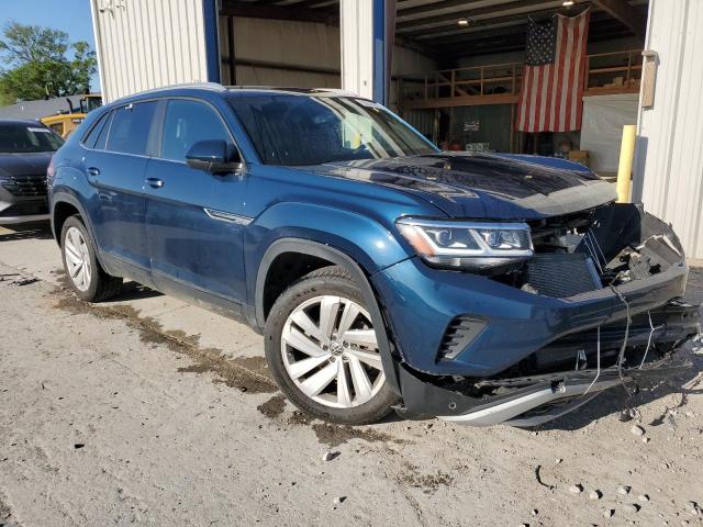 1V2KE2CA0MC228707 - 2021 VOLKSWAGEN ATLAS CROS SE BLUE photo 4