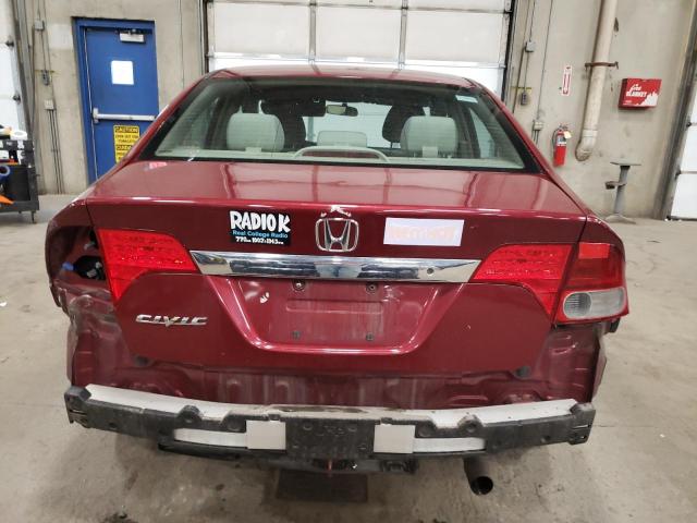 2HGFA16539H335859 - 2009 HONDA CIVIC LX RED photo 6