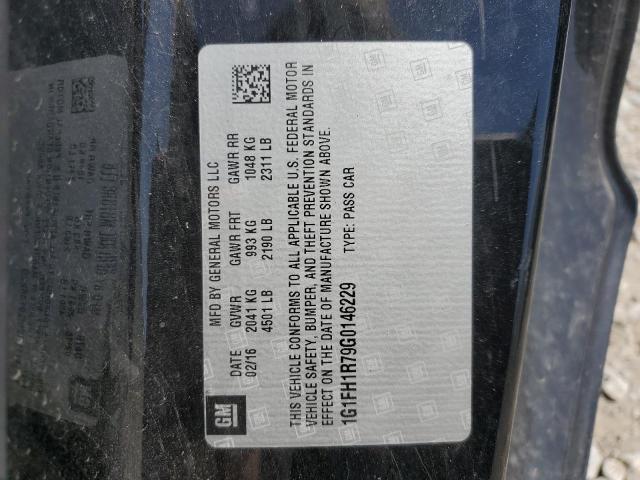 1G1FH1R79G0146229 - 2016 CHEVROLET CAMARO SS BLACK photo 12