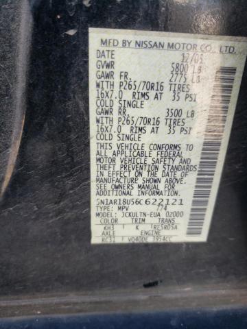 5N1AR18U56C622121 - 2006 NISSAN PATHFINDER LE 黑色 照片 13