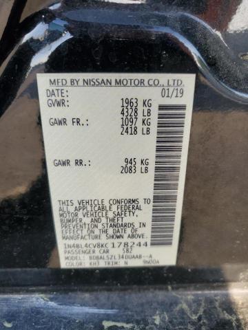 1N4BL4CV8KC178244 - 2019 NISSAN ALTIMA SR Qara foto 12