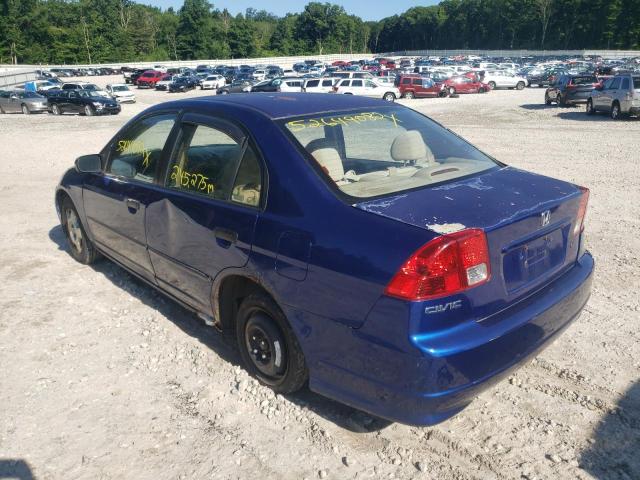 2HGES16364H599741 - 2004 HONDA CIVIC DX VP BLUE photo 3