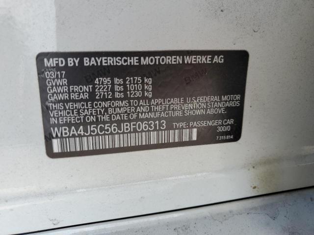 WBA4J5C56JBF06313 - 2018 BMW 440I GRAN COUPE WHITE photo 12