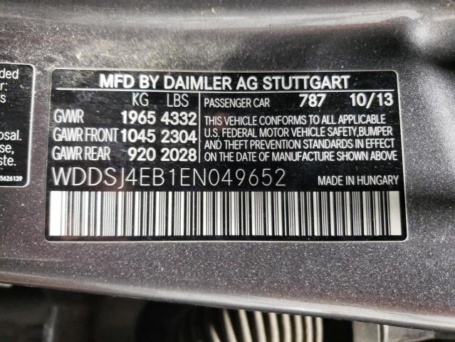 WDDSJ4EB1EN049652 - 2014 MERCEDES-BENZ CLA 250 GRAY photo 12