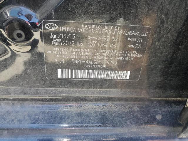 5NPDH4AE6DH279295 - 2013 HYUNDAI ELANTRA GLS BLACK photo 12