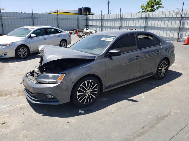 3VWD17AJ2GM244641 - 2016 VOLKSWAGEN JETTA SPORT GRAY photo 1